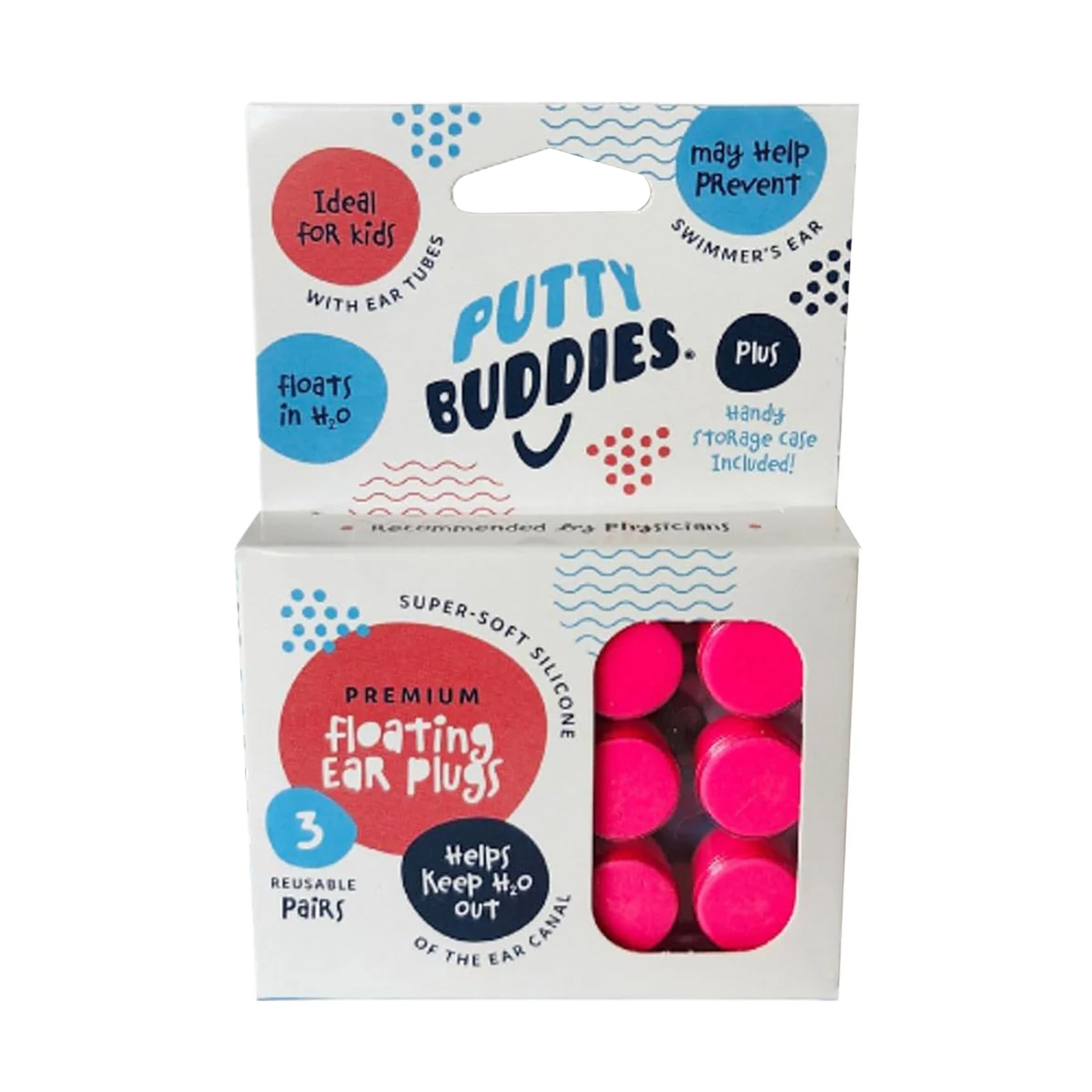 Putty Buddies Floating Earplugs 3-Pair Pack - 1 Set