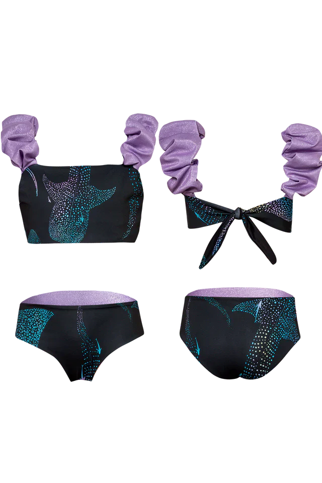 Girls Puffy Sleeve Reversable Bikini