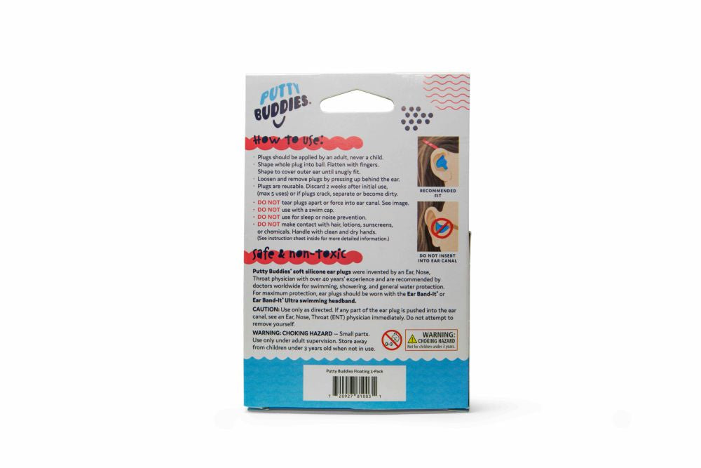 Putty Buddies Floating Earplugs 3-Pair Pack - 1 Set